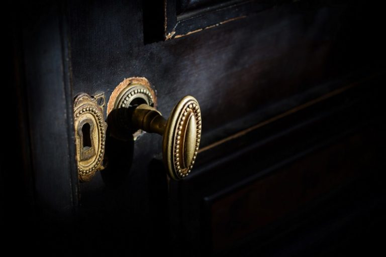 close up of a antique door handle